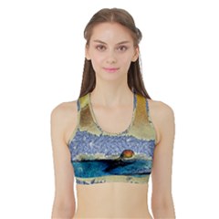 Abstract Painting Art Texture Sports Bra With Border by Ravend