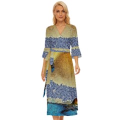 Abstract Painting Art Texture Midsummer Wrap Dress by Ravend