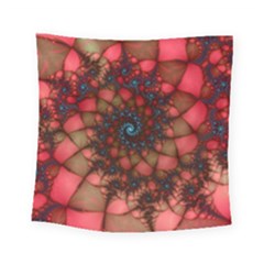 Fractals Abstract Art Red Spiral Square Tapestry (small) by Ravend