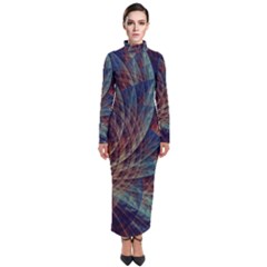 Fractal Abstract Art Turtleneck Maxi Dress by Ravend