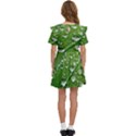 Green Water Leaf Kids  Frilly Sleeves Pocket Dress View4