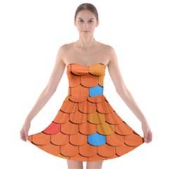 Roof Roofing Tiles  Strapless Bra Top Dress by artworkshop