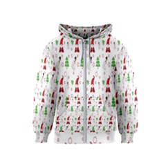 Santa Claus Snowman Christmas  Kids  Zipper Hoodie by artworkshop