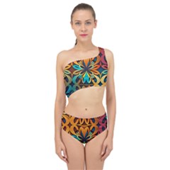 Orange, Turquoise And Blue Pattern  Spliced Up Two Piece Swimsuit by Sobalvarro