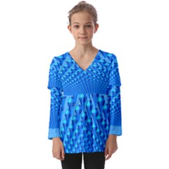 Diamond Pattern Kids  V Neck Casual Top by Sparkle