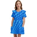 Diamond Pattern Kids  Frilly Sleeves Pocket Dress View1