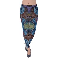 Marbled Confetti Symmetry Velvet Leggings by kaleidomarblingart