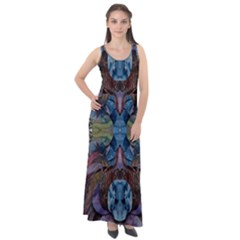 Marbled Confetti Symmetry Sleeveless Velour Maxi Dress by kaleidomarblingart