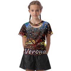 Colorful Verona Olive Tree Kids  Front Cut Tee by ConteMonfrey