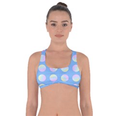 Abstract Stylish Design Pattern Blue Got No Strings Sports Bra by brightlightarts