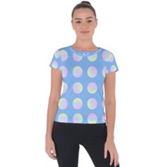 Abstract Stylish Design Pattern Blue Short Sleeve Sports Top  by brightlightarts