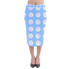 Abstract Stylish Design Pattern Blue Velvet Midi Pencil Skirt by brightlightarts