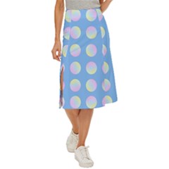 Abstract Stylish Design Pattern Blue Midi Panel Skirt by brightlightarts