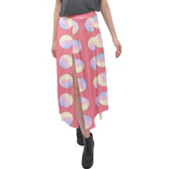 Abstract Stylish Design Pattern Red Velour Split Maxi Skirt by brightlightarts