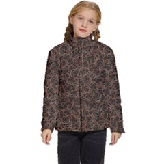 Random Abstract Geometry Motif Pattern Kids  Puffer Bubble Jacket Coat by dflcprintsclothing