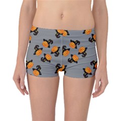 Pumpkin Heads With Hat Gray Boyleg Bikini Bottoms by TetiBright