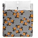 Pumpkin Heads With Hat Gray Duvet Cover Double Side (Queen Size) View1