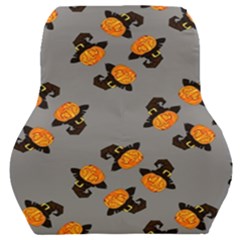 Pumpkin Heads With Hat Gray Car Seat Back Cushion  by TetiBright