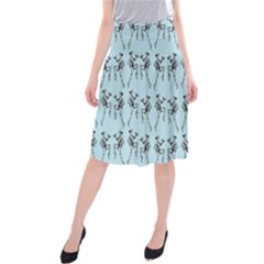 Jogging Lady On Blue Midi Beach Skirt by TetiBright