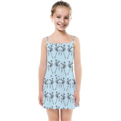 Jogging Lady On Blue Kids  Summer Sun Dress by TetiBright