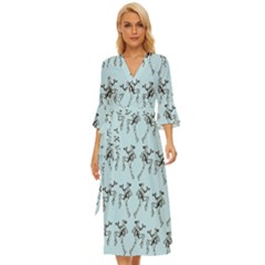 Jogging Lady On Blue Midsummer Wrap Dress by TetiBright