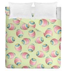 Colorful Easter Eggs Pattern Green Duvet Cover Double Side (queen Size) by TetiBright