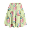 Colorful Easter Eggs Pattern Green High Waist Skirt View1