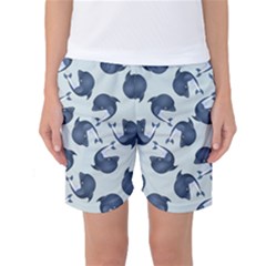 Blue Dolphins Pattern Women s Basketball Shorts by TetiBright