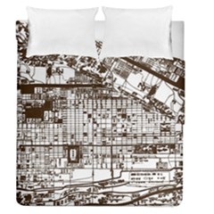 Antique Oriental Town Map  Duvet Cover Double Side (queen Size) by ConteMonfrey