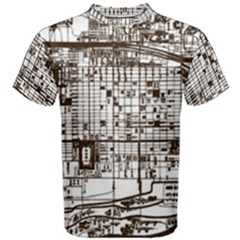 Antique Oriental Town Map  Men s Cotton Tee by ConteMonfrey