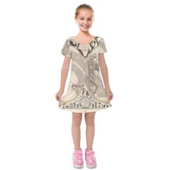 Mapa Mundi - 1774 Kids  Short Sleeve Velvet Dress by ConteMonfrey