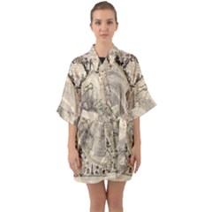 Mapa Mundi - 1774 Half Sleeve Satin Kimono  by ConteMonfrey