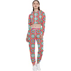 Hexagons And Stars Pattern                                                                Cropped Zip Up Lounge Set by LalyLauraFLM