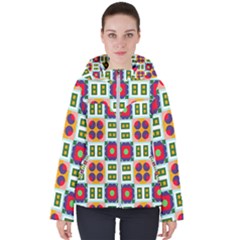 Shapes In Shapes 2                                                                Women s Hooded Puffer Jacket by LalyLauraFLM