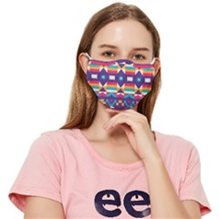 Pastel Shapes Rows On A Purple Background                                                               Fitted Cloth Face Mask (adult) by LalyLauraFLM