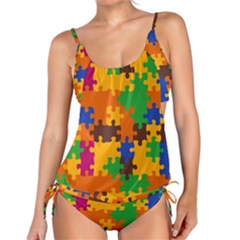 Retro Colors Puzzle Pieces                                                                       Tankini Set by LalyLauraFLM