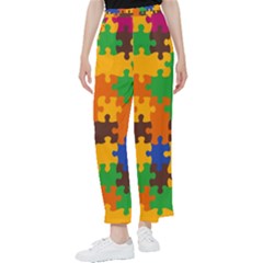 Retro Colors Puzzle Pieces                                                                      Women s Pants by LalyLauraFLM