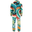 Wave Waves Ocean Sea Abstract Whimsical Hooded Jumpsuit (Men) View2