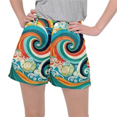 Wave Waves Ocean Sea Abstract Whimsical Ripstop Shorts by Jancukart