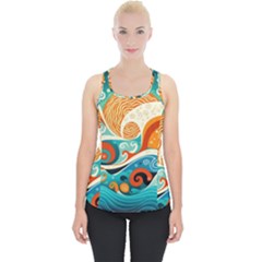 Waves Ocean Sea Abstract Whimsical (3) Piece Up Tank Top by Jancukart