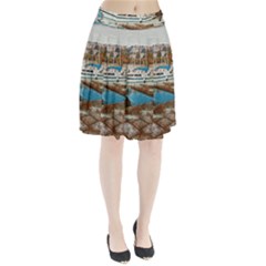 Alone On Gardasee, Italy  Pleated Skirt by ConteMonfrey