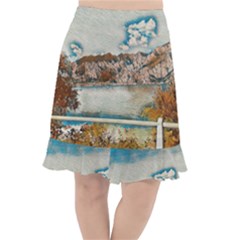 Side Way To Lake Garda, Italy  Fishtail Chiffon Skirt by ConteMonfrey