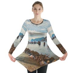 Ducks On Gardasee Long Sleeve Tunic  by ConteMonfrey