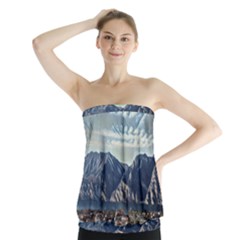 Lake In Italy Strapless Top by ConteMonfrey