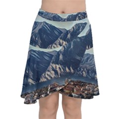 Lake In Italy Chiffon Wrap Front Skirt by ConteMonfrey