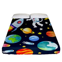 Space Galaxy Seamless Background Fitted Sheet (california King Size) by Jancukart