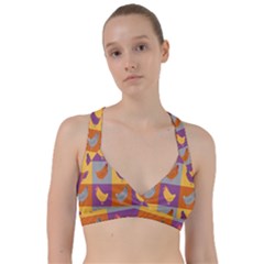 Chickens Pixel Pattern - Version 1a Sweetheart Sports Bra by wagnerps