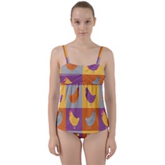 Chickens Pixel Pattern - Version 1a Twist Front Tankini Set by wagnerps