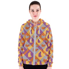 Chickens Pixel Pattern - Version 1b Women s Zipper Hoodie by wagnerps