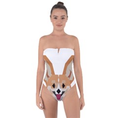 Cardigan Corgi Face Tie Back One Piece Swimsuit by wagnerps